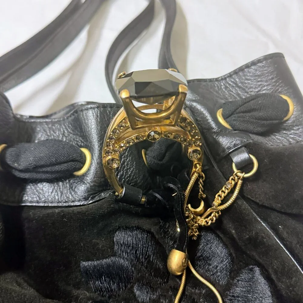 Juicy Couture - Y2K Vintage Juicy Couture Black Velour Daydreamer Bag Purse Tote - Picture 3 of 4